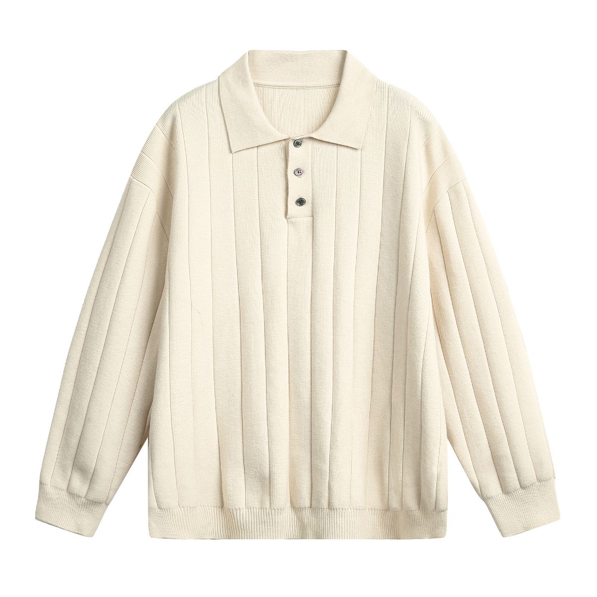 Maglione polo vintage da uomo in maglia a trecce – Pullover con collo a coste spesso e texture retrò (M-XXL, Nero/Crema/Marrone cacao, Estetica old money)_voghion.com