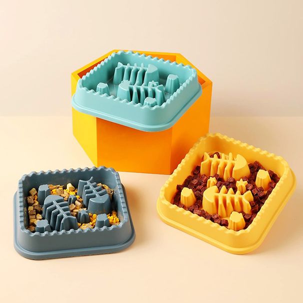 Fischgräten-Fressnapf mit Anti-Fress-Effekt – Universeller Futter- und Wassernapf für kleine und mittelgroße Hunde und Katzen – Haustierbedarf_voghion.com