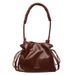 High-end Small Bucket For Women 2025 New Versatile Pleated Shoulder Simple Solid Color Crossbody Bag_voghion.com