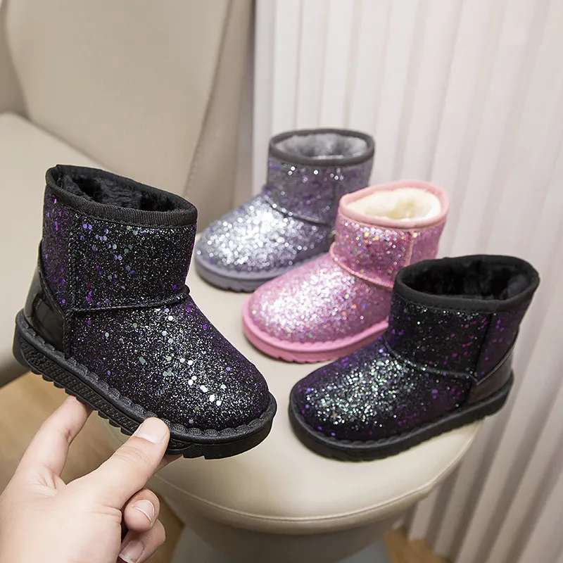 Warm Kids Snow For Children New Toddler Winter Princess Child Shoes Non-slip Flat Round Toe Boys Girls Baby Lovely Boots_voghion.com