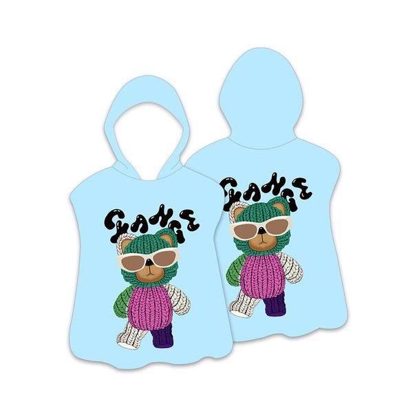 Bademantel mit Kapuze für Kinder – Superweicher Mikrofaser-Handtuchumhang für Strand, Pool und Reisen, schnelltrocknend und leicht (60 x 60 cm / 75 x 75 cm, 21er-Garn)_voghion.com