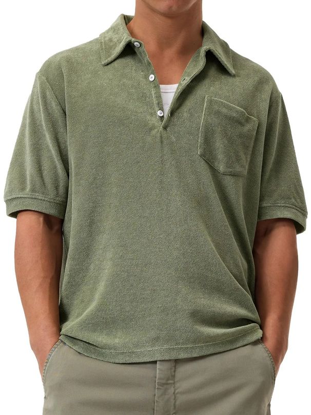 Men's Clothing Men's Casual Versatile Short Sleeved Hidden Button Lapel Shirt Polo Shirt_voghion.com