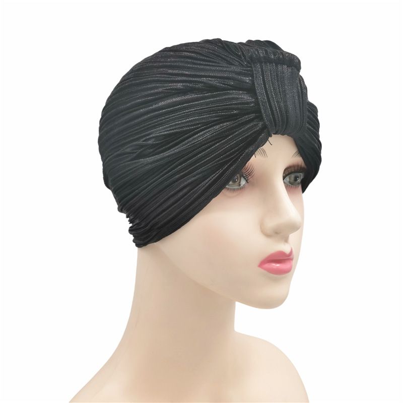 New Folded Indian Muslim Solid Simple Headband Casual Hat_voghion.com