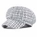 Baskenmütze für Damen im Herbst und Winter, karierte achteckige Mütze im koreanischen Stil, britische Retro-Malermütze, schicke All-Match-Mütze_voghion.com