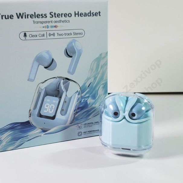 Zexxivop T6 Bluetooth-oordopjes Transparant digitaal display TWS draadloze koptelefoon voor Acefast sporthoofdtelefoon_voghion.com