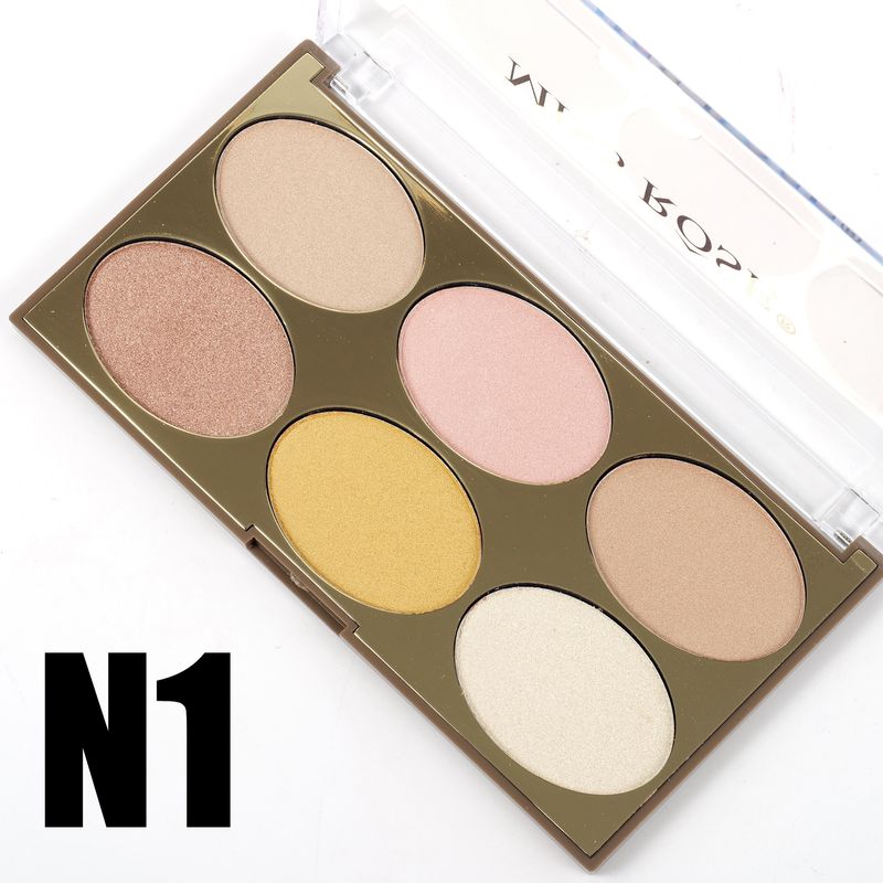 Palette de fards à joues Miss Rose 6 couleurs terreuses : illuminateur nacré, fard à paupières scintillant et contour, kit de modelage 3 en 1_voghion.com