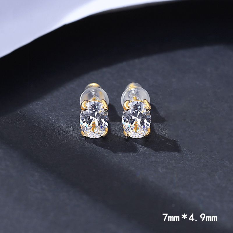 Orecchini a bottone alla moda in argento Sterling con zirconi fini, stile classico, rotondi, con chiusura a pressione, per feste, regali per bambini e amici._voghion.com