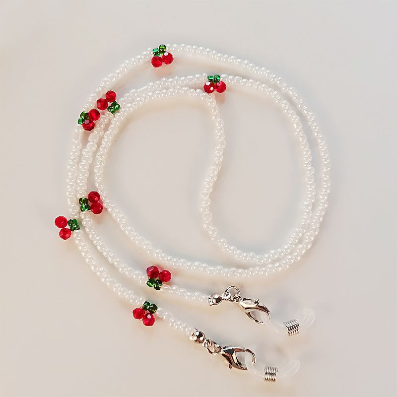 Gioielli per donne con occhiali con perline di ciliegie e frutta, semplici mascherine in stile coreano e giapponese_voghion.com