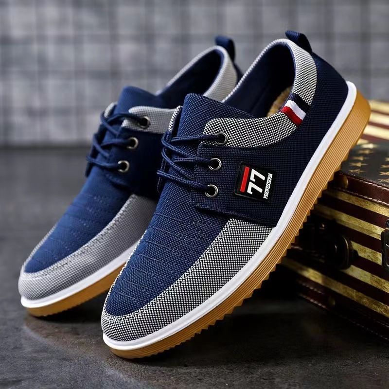 Old Beijing Cloth Versatile Work Board Korean Version Men's Lace Up Casual Canvas Shoes Large Size_voghion.com