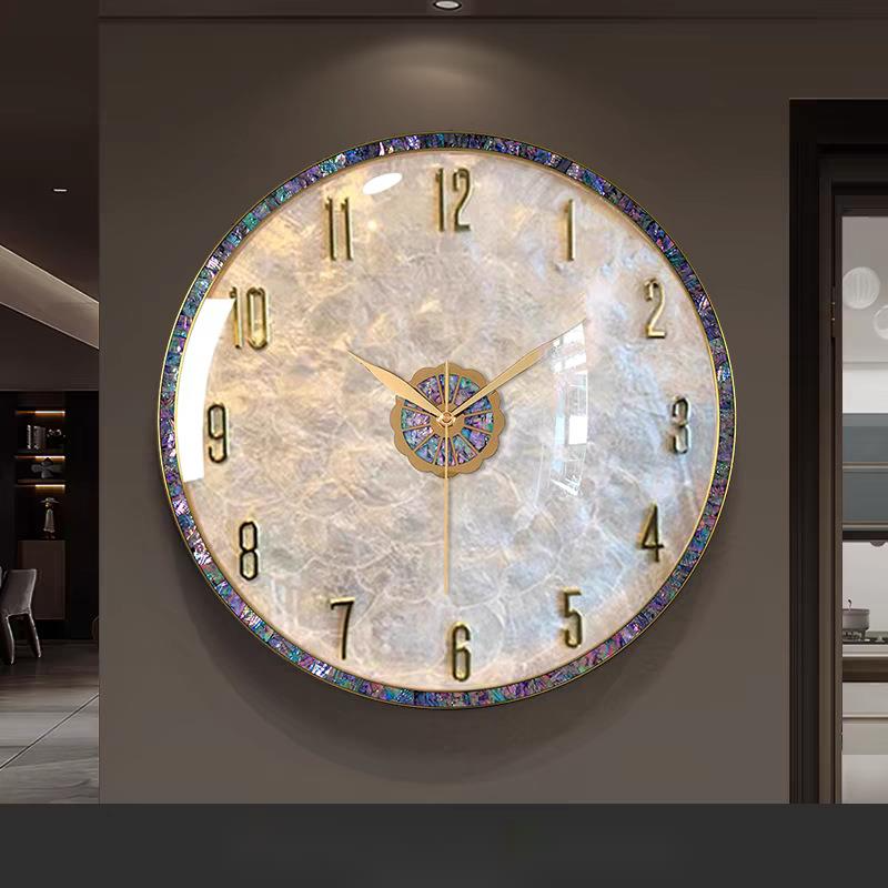 Lichte luxe schelp 2024 creatieve horlogeklok wandhanger 2023 nieuw model woonkamer high-end elegant_voghion.com