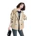 Temperament Short Windbreaker Women's Korean Version Suit Collar Long Sleeved Top Spring And Autumn New Loose_voghion.com