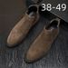 Men's Summer Breathable Pointed Short Boots High-top Leather Shoes Medium-top Martin Boots_voghion.com
