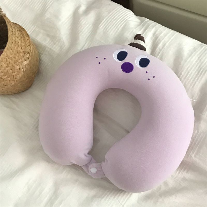 Memory Cotton Cute Hat Small Expression U-shaped Portable Travel Style Car Ride High-speed Rail Airplane Rebound Nap_voghion.com