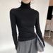 Damenbekleidung Wollpullover Hoher Kragen Pullover Damen Frühling Und Herbst High End Slim Bottom Pullover Strickpullover Dünn Weiß_voghion.com