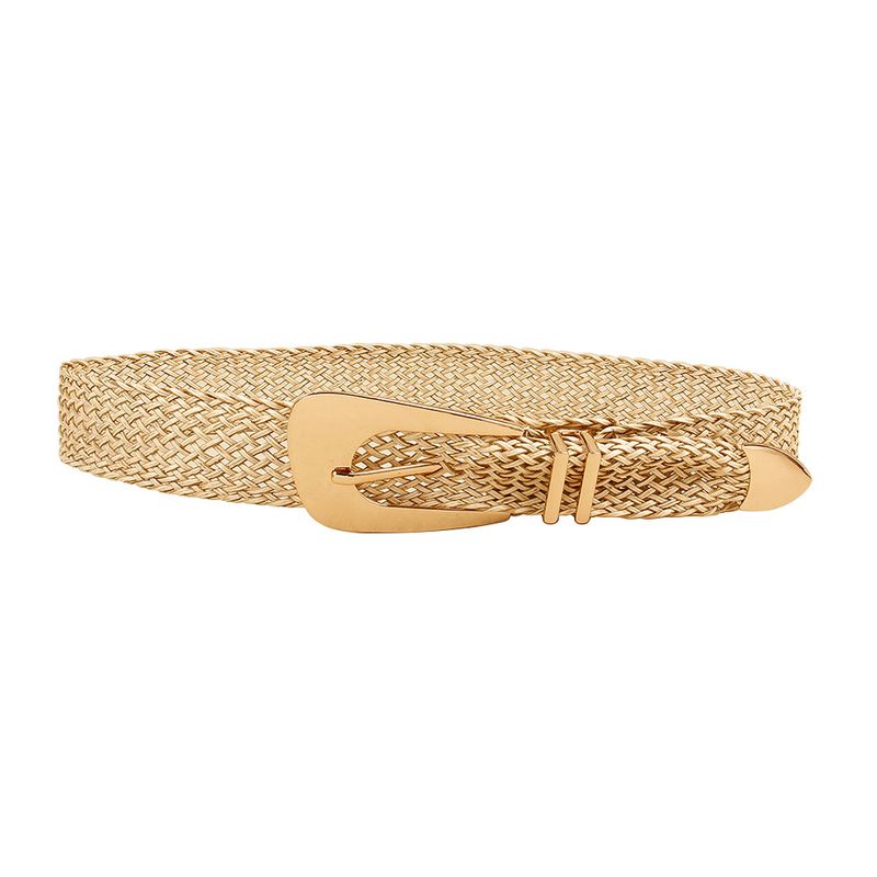 HOT Ladies Braided Belts For Women Irregular Metal Buckle Girdle Adjustable Waist Belt Dress Waistbands Clothing Accessories_voghion.com