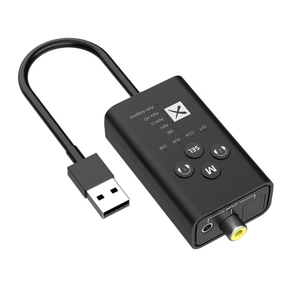 Trasmettitore audio Bluetooth 5.2 a 24 bit aptX LL HD Adattatore wireless coassiale in fibra ottica AUX USB 3,5 mm adattivo_voghion.com