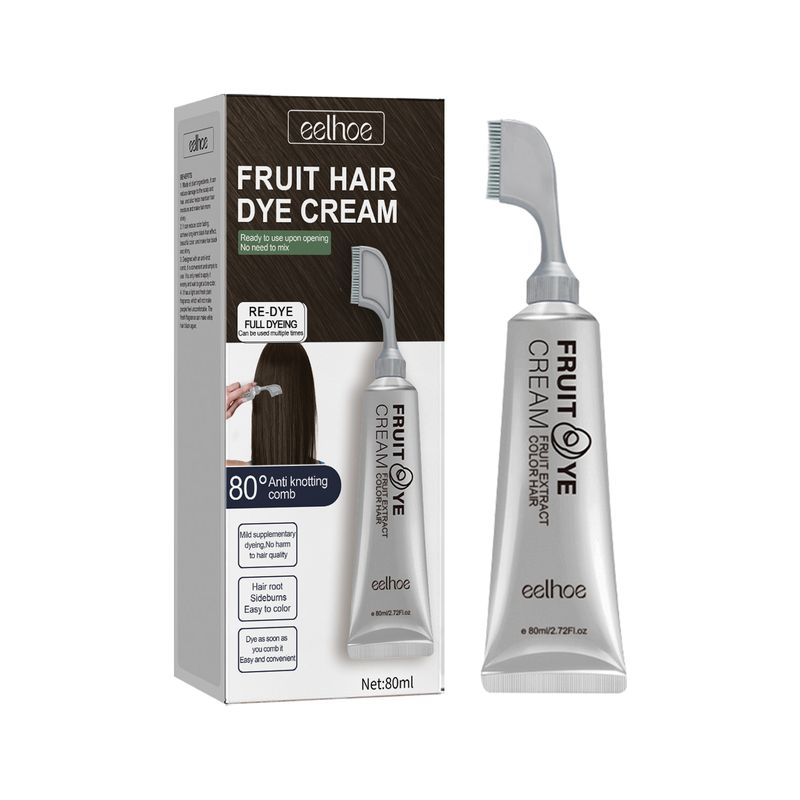 EELHOE Fruit And Vegetable Hair Cream, Natural, Gentle And Long-lasting, Does Not Hurt The Scalp, And The Hair Is Easy To Color. Black Hair Hair Cream_voghion.com