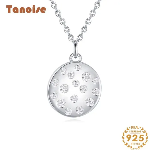 Tancise S925 Sterling Silver határon átnyúló mikroberakásos medál nyaklánc női hideg szél kulcscsont lánc._voghion.com