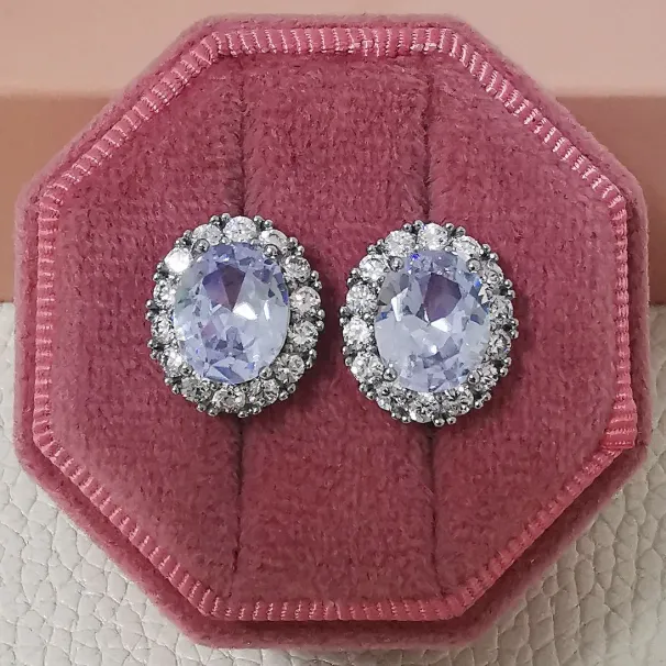 Designer Earrings Elliptic Diamond Earings Classic Shiny Crystal Earing Colorful Zircon EarStud Party Wedding Luxury_voghion.com