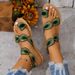 2025 Summer New Hot Tume American Ethnic Flat Bottom Women's Shoes Large Beach Sandals_voghion.com