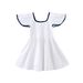 Mother & Kids New Children's Dress Summer Dress Girls Solid Color Trumpet Sleeve Skirt Pure Cotton Baby Skirt Shirt_voghion.com