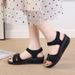 Große 2024 Sommer Neue Casual Open Toe Velcro Mid Damen Slope Heel Sandalen_voghion.com
