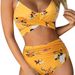 2025 New Bikini Women's Two-Piece Solid Color High-Waisted Swimsuit YQ0506_voghion.com