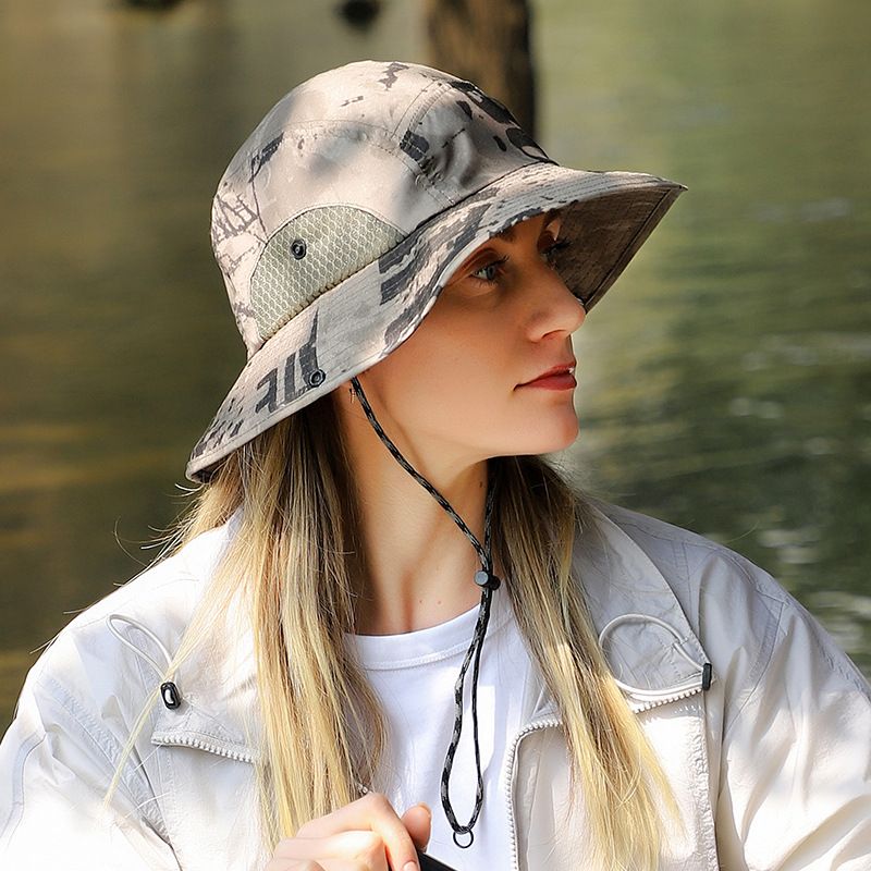 ​Women's Summer Bucket Hat - Quick-Dry, UPF50+ Sun Protection & Watercolor Camo Design For Outdoor Activities​​_voghion.com