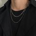 Collana semplice e versatile con doppio strato di giunzione per uomo e donna, collana con clavicola a forma di osso di serpente impilato, personalità hip hop_voghion.com