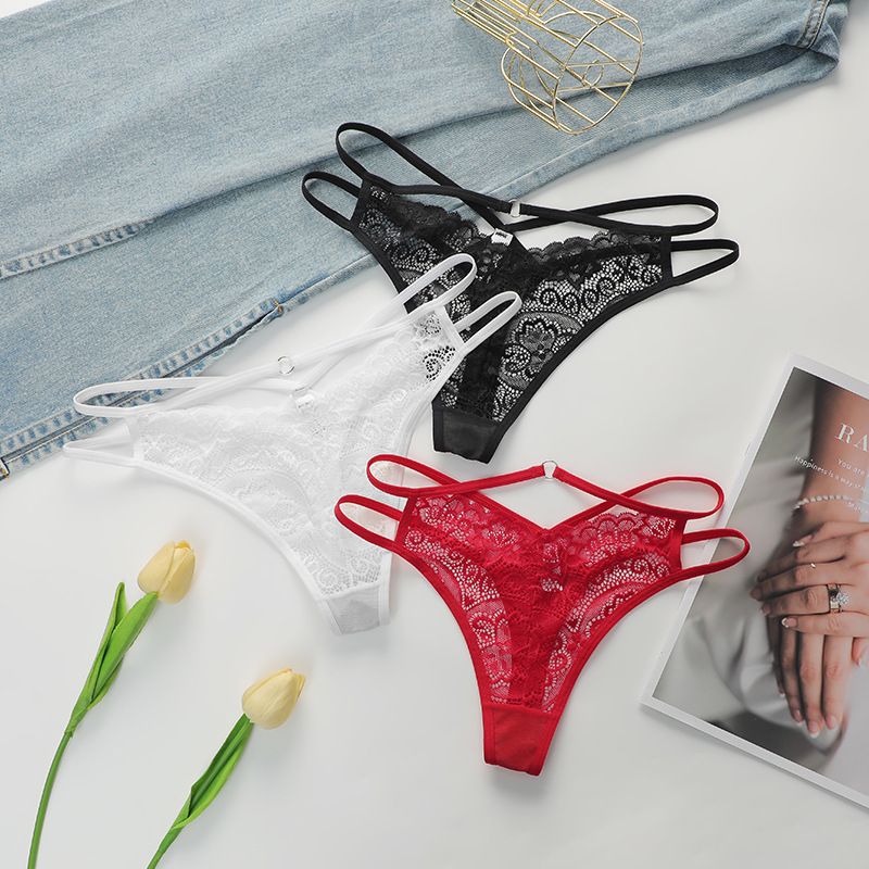Women's Intimates Lace Sexy Style Thong Women's Thin Strap Hollow Temptation Underwear Sexy Cotton Crotch Low Waist T Pants Women's Underwear_voghion.com