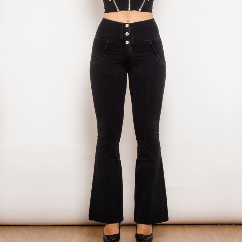 Women's Clothing Stretch Denim Flared Hip Lifting Pants Peach Tights Shaping Pants Large Size Women's Trousers_voghion.com