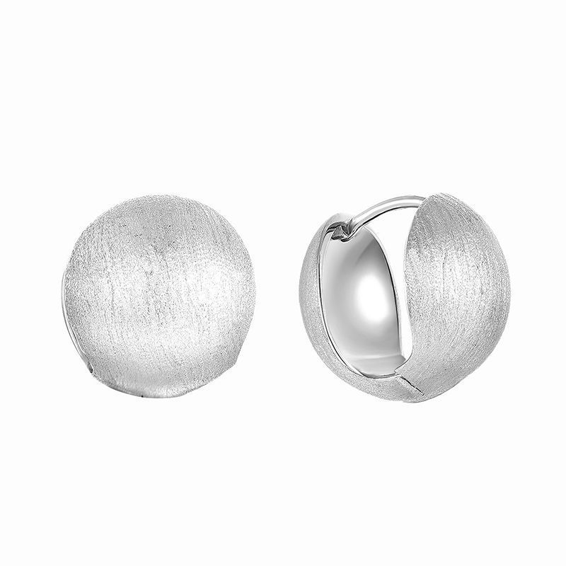 Orecchini a sfera spazzolati per donna, orecchini semplici ed eleganti, design autunnale e invernale, orecchini_voghion.com
