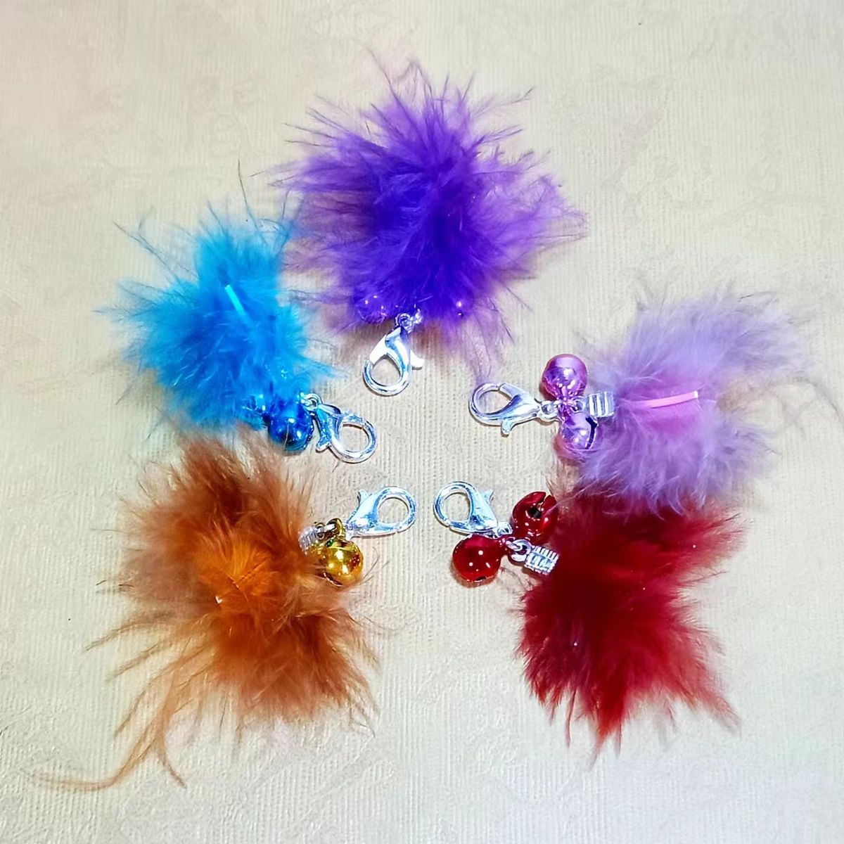 Testine di ricambio per giocattoli per gatti con puntini colorati e piume, bacchetta magica a molla_voghion.com