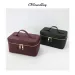 Ladies Saffiano Split Leather Travel Toiletry Case Portable Hanging Makeup Organizer Box Dopp Kit Cosmetic Bag For Women_voghion.com