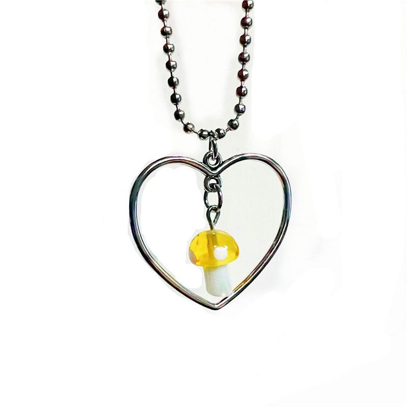Collier unisexe créatif en forme de champignon Petit collier pendentif en forme de champignon pour femme_voghion.com