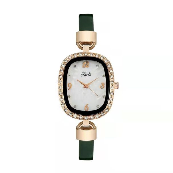 Orologi da donna, tendenza moda, cinturino in marmo, strass, quadrante digitale con diamanti, orologio al quarzo da donna in due pezzi._voghion.com