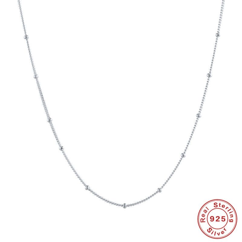 Collana in argento puro S, cinturino semplice a strati placcato oro Bean, catena versatile, temperamento coreano Clavicola_voghion.com