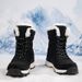 Scarpe da neve invernali da donna, foderate in pile, spesse, stile nuovo, in cotone nord-orientale, impermeabili, antiscivolo, per lo sci all'aperto, a metà polpaccio_voghion.com