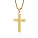Hammered titanium steel cross necklace irregular hand hammered neutral cold style wear pendant_voghion.com