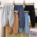 Mother & Kids Outer Wear Pants Unisex Kids' Cotton Casual Pants - Soft & Comfortable Elastic Waist Trousers For Boys & Girls (80-120cm, 5 Colors)_voghion.com