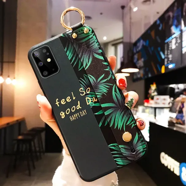 for Huawei P40 P50 P30 P20 Mate Pro Honor 50 70 20 9X P Smart Z Nova 5T Case Flower Wristband Phone Holder Silicon Cover_voghion.com
