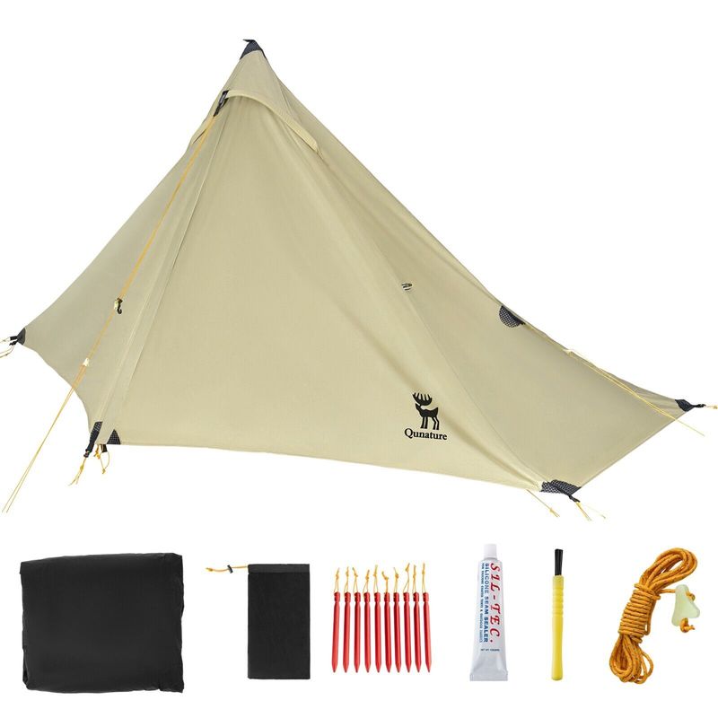 Qunature Trekkingzelt 1-Mann Zelt Ultraleicht Campingzelt Wasserdicht 230*180cm_voghion.com