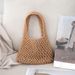 Borsa a mano in corda di cotone color caramella, intrecciata a mano, per donna, con rete traforata, borsa da polso per le vacanze in spiaggia_voghion.com