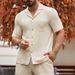 Men's Clothing Beach Print Suit Casual Loose Lapel Irregular Shirt_voghion.com