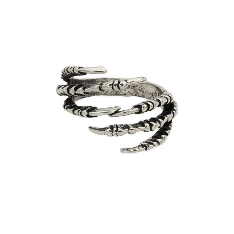 Fashion Alloy Eagle Claw Personality Open Thai Silver New Ring_voghion.com