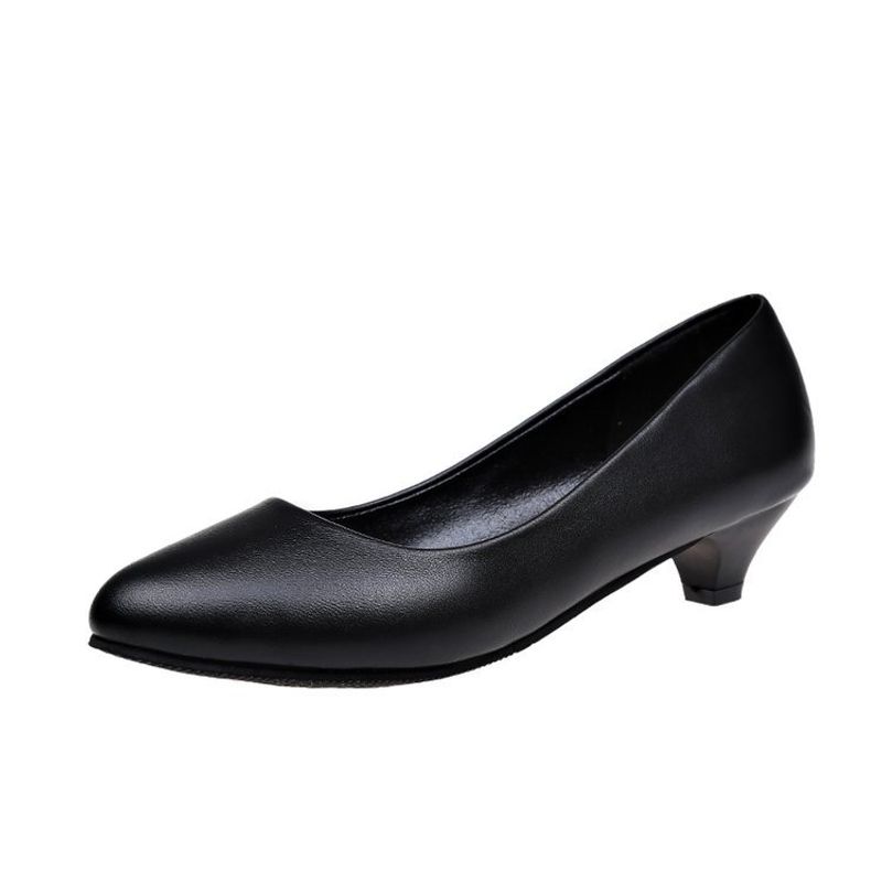 SHLIANG Black Women's Outer Wear Solid Color Shallow Mouth Pointed Toe High Heel Single Shoe Low Heel Single Shoe Black Little Leat For Women Y0313_voghion.com