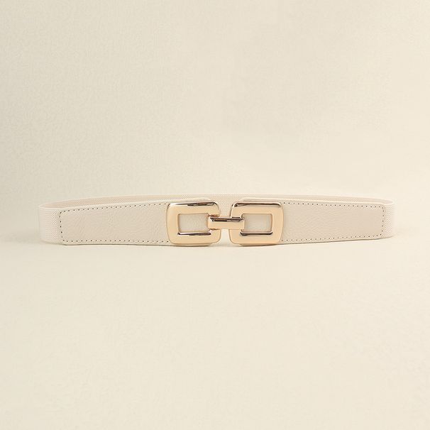 HOT Rectangular alloy buckle elastic belt women's summer narrow waist cover fashion_voghion.com