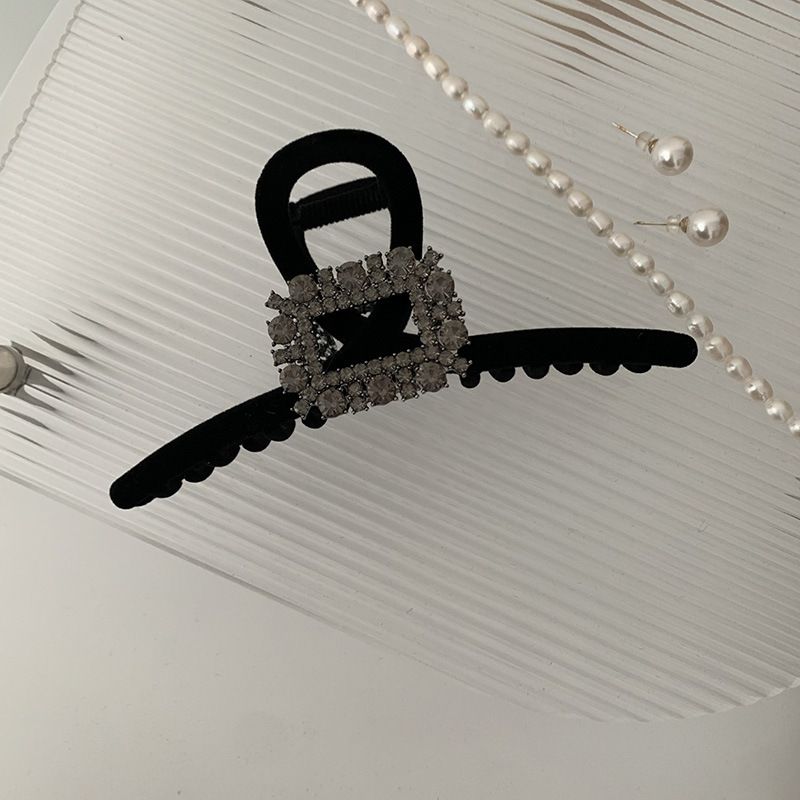 Vierkante diamant van hoge kwaliteit ~ fluwelen haarclip, prachtige haarklem, haarelastiek, vrouwelijke haarclip, opgestoken hoofd, hoogwaardige haaraccessoires_voghion.com
