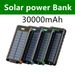 Solar Power Bank Waterproof Powerbank Large Capacity Fast Charging External Battery With SOS For IPhone Samsung Xiaomi_voghion.com