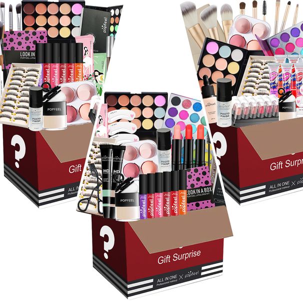Blind box make-up kombination lidschatten lippenstift set Foundation make-up pinsel set farbe zufällig_voghion.com